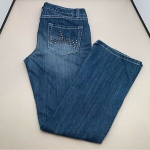 inc Denim Women's Size 10 Boot Leg Embroidered Pocket Denim Blue Jeans